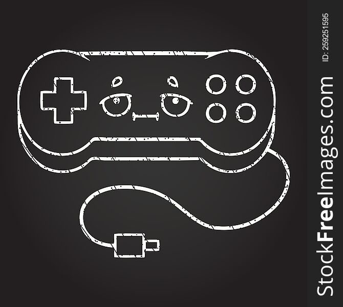 Game Controller Chalk Drawing