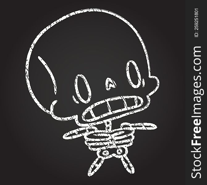 Spooky Skeleton Chalk Drawing