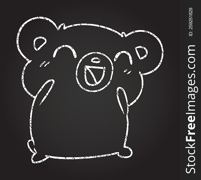 Happy Bear Chalk Drawing