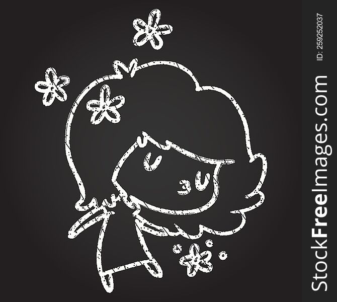 Flower Girl Chalk Drawing