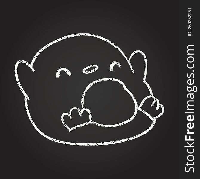 Cute Penguin Chalk Drawing