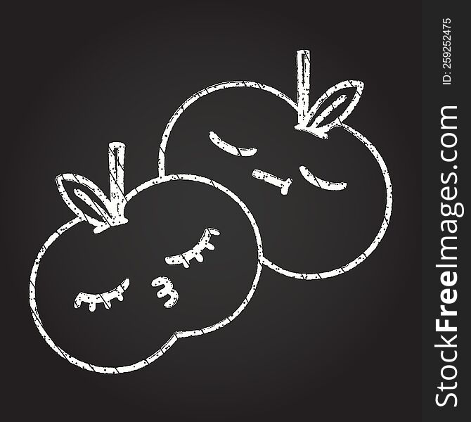 Apples Chalk Drawing
