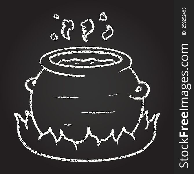 Bubbling Cauldron Chalk Drawing