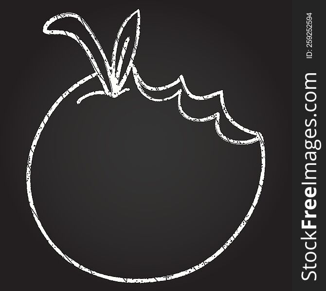 Bitten Apple Chalk Drawing