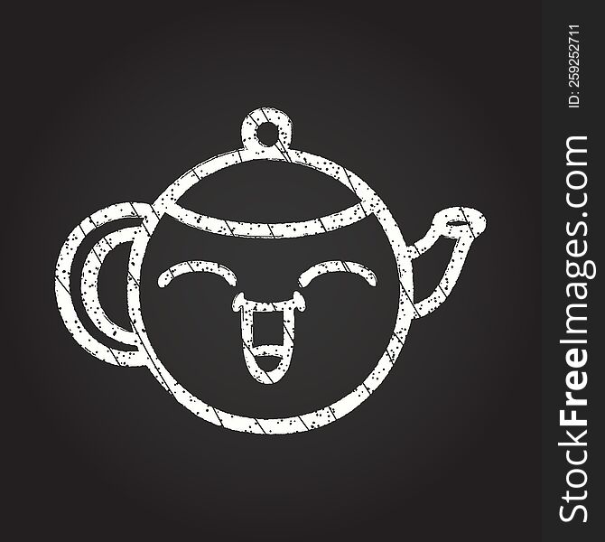 Happy Teapot Chalk Drawing