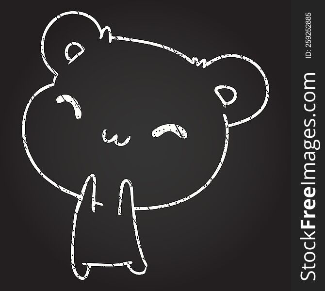 Teddy Bear Chalk Drawing