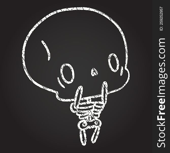 Halloween Skeleton Chalk Drawing