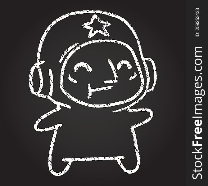 Astronaut Chalk Drawing
