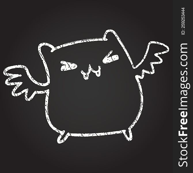 Spooky Bat Chalk Drawing