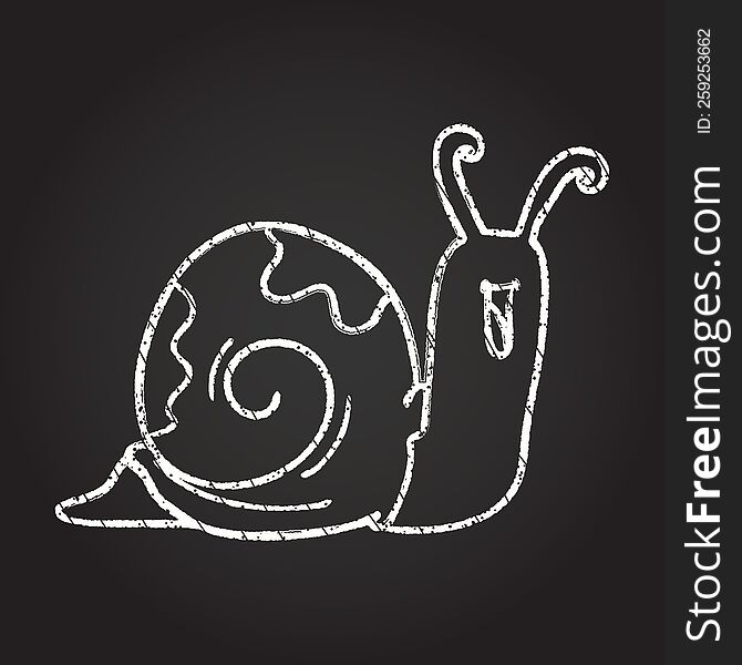 Scribbly Snail Chalk Drawing