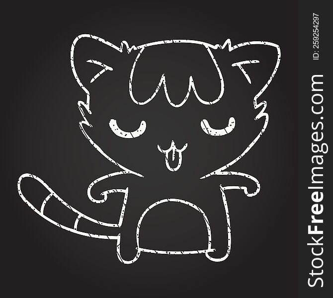 Cat Chalk Drawing