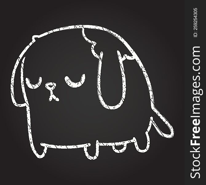 Sad Dog Chalk Drawing