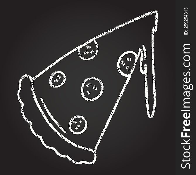 Pizza Slice Chalk Drawing