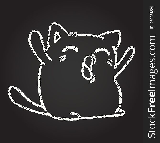 Singing Cat Chalk Drawing