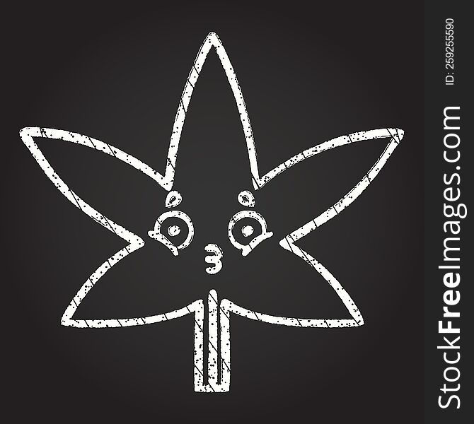 Cannabis Leaf Chalk Drawing
