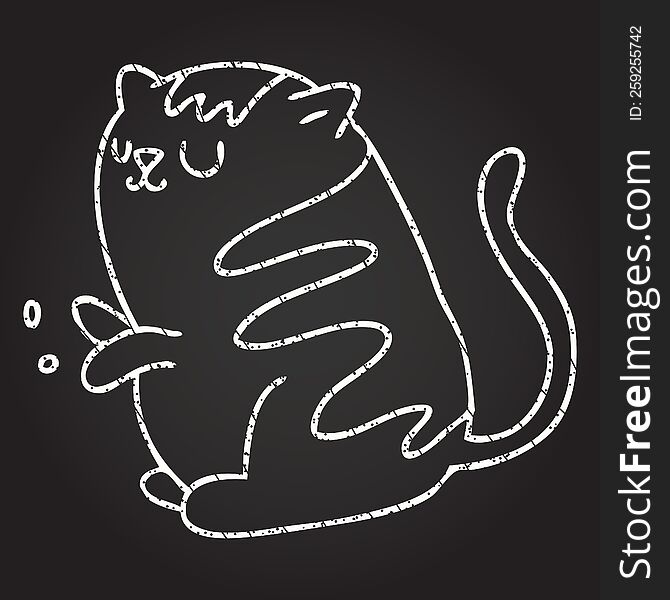 Cat Chalk Drawing