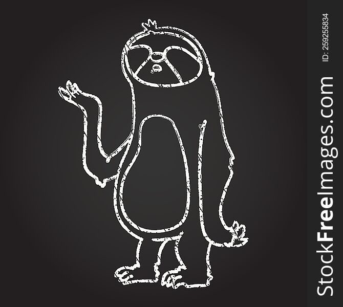 Sloth Chalk Drawing