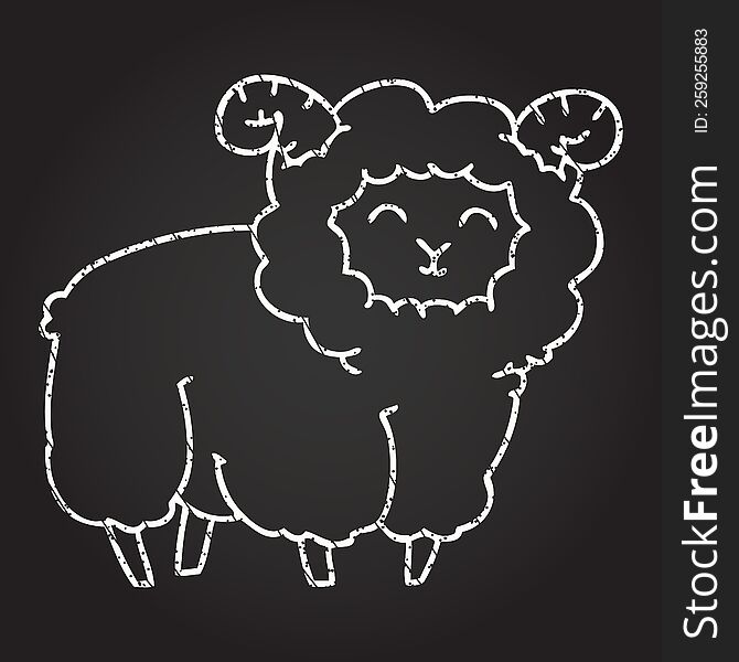 Sheep Chalk Drawing