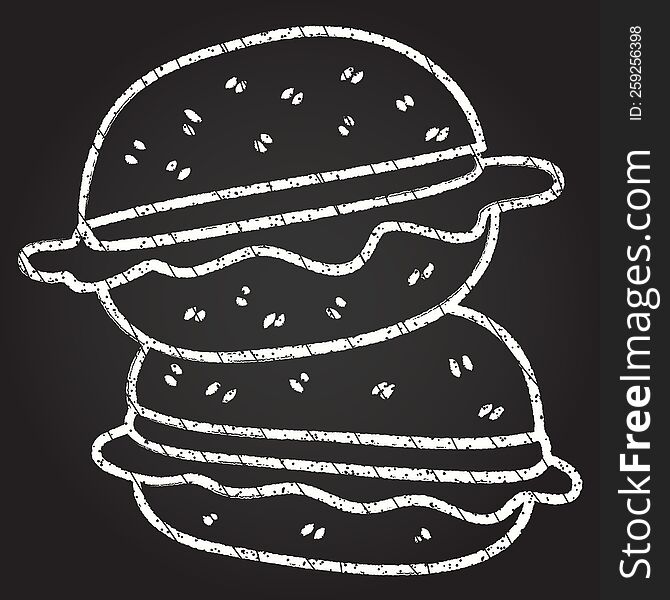 Hamburgers Chalk Drawing