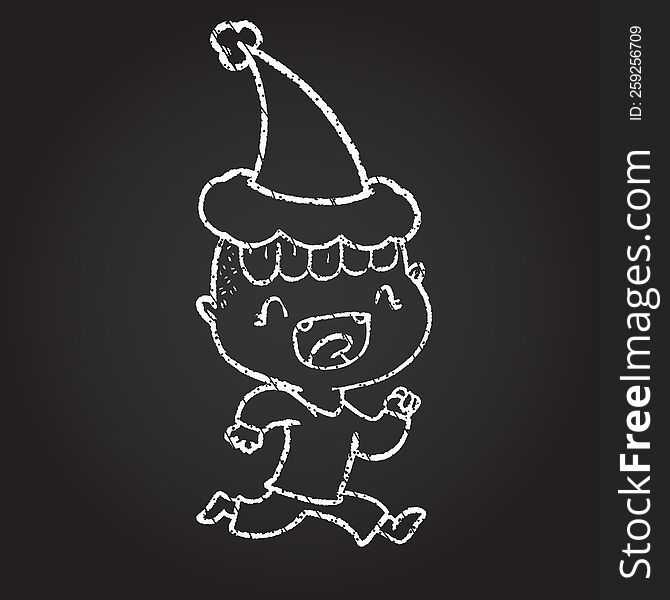 Christmas boy Chalk Drawing