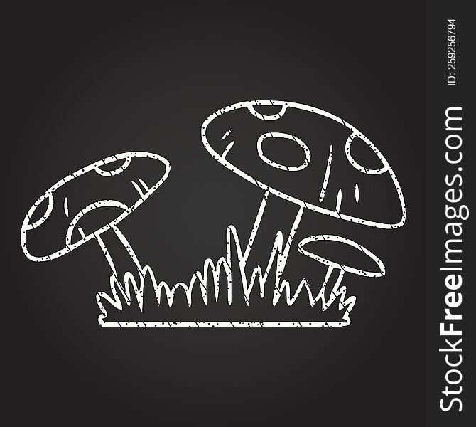 Toadstools Chalk Drawing