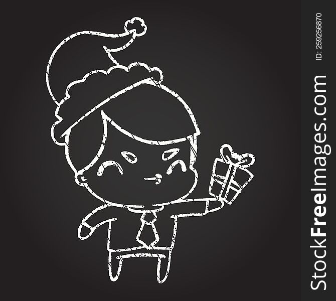 Christmas Boss Chalk Drawing