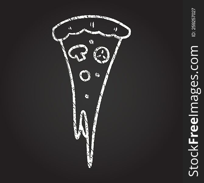 Pizza Slice Chalk Drawing