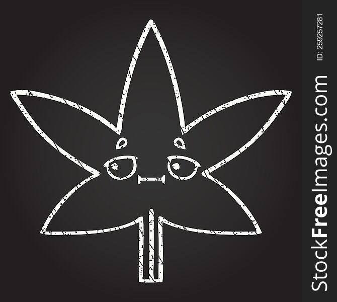 Cannabis Leaf Chalk Drawing