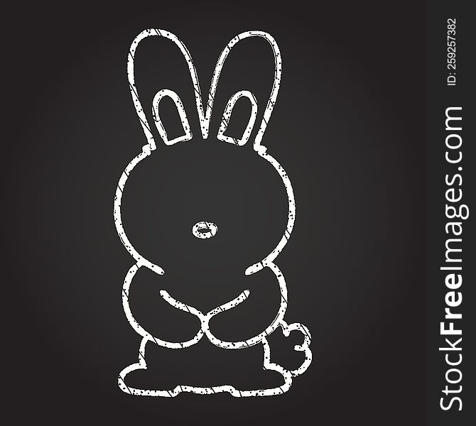 Tired Rabbit Chalk Drawing