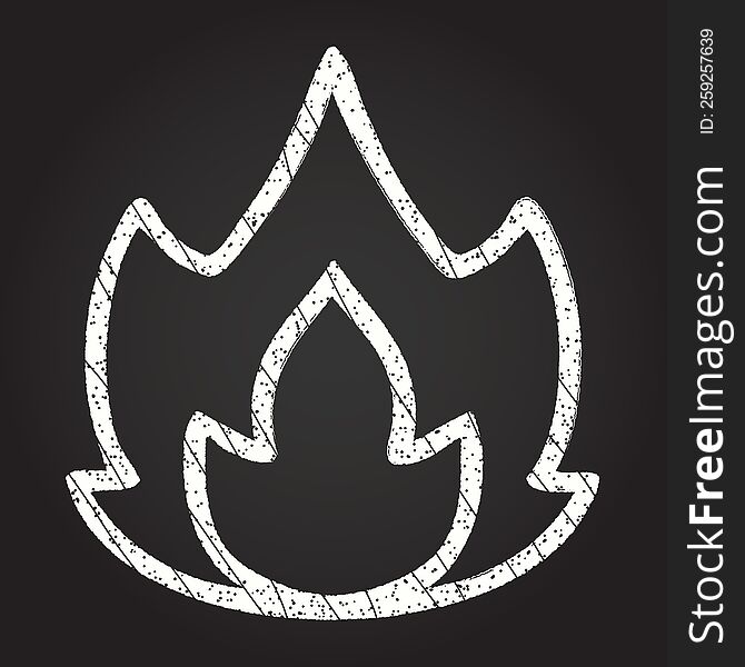 Fire Symbol Chalk Drawing