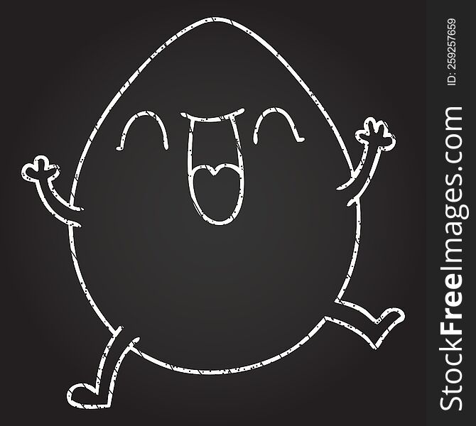 Happy Egg Chalk Drawing