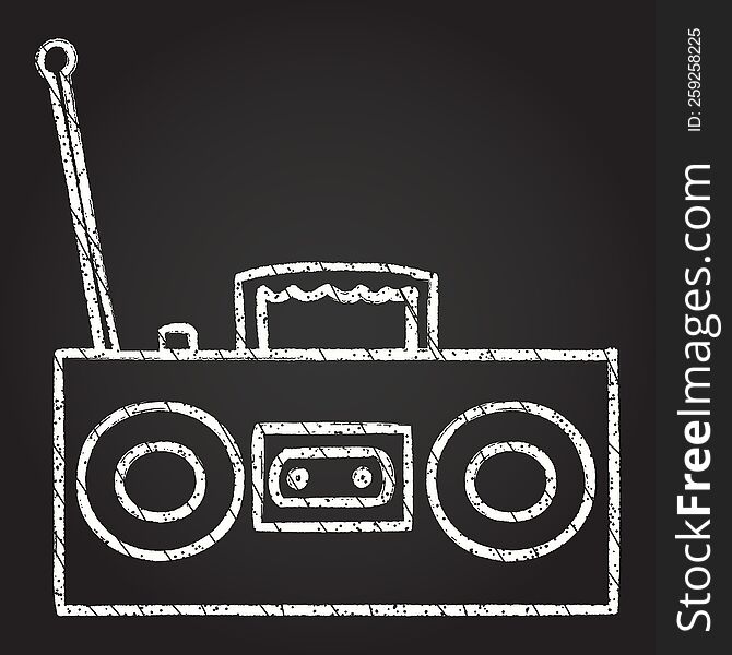 Boombox Chalk Drawing