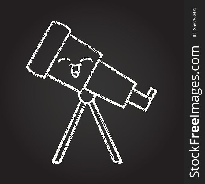 Happy Telescope Chalk Drawing