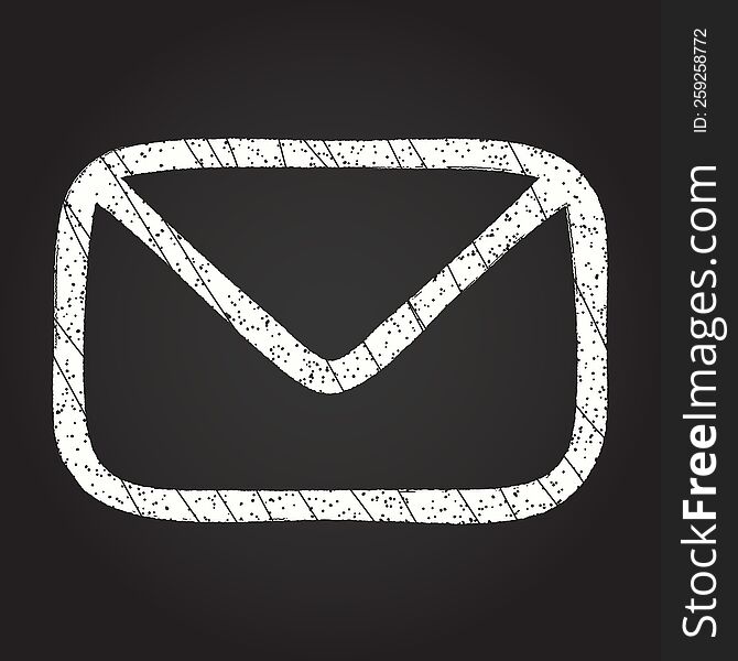 Envelope Symbol Chalk Drawing