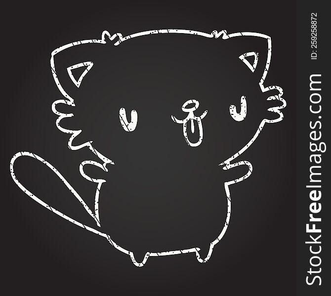 Little Cat Chalk Drawing