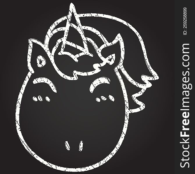 Unicorn Face Chalk Drawing