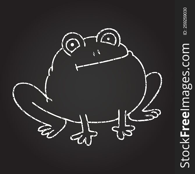 Smug Toad Chalk Drawing