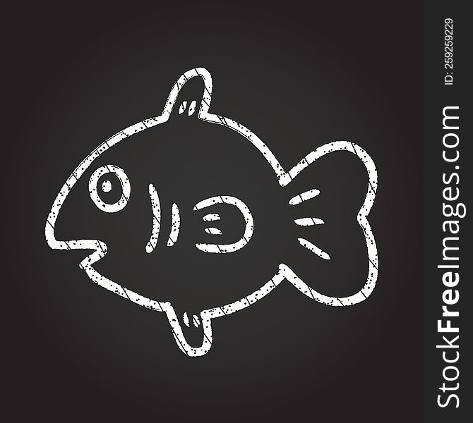 Surprised Fish Chalk Drawing