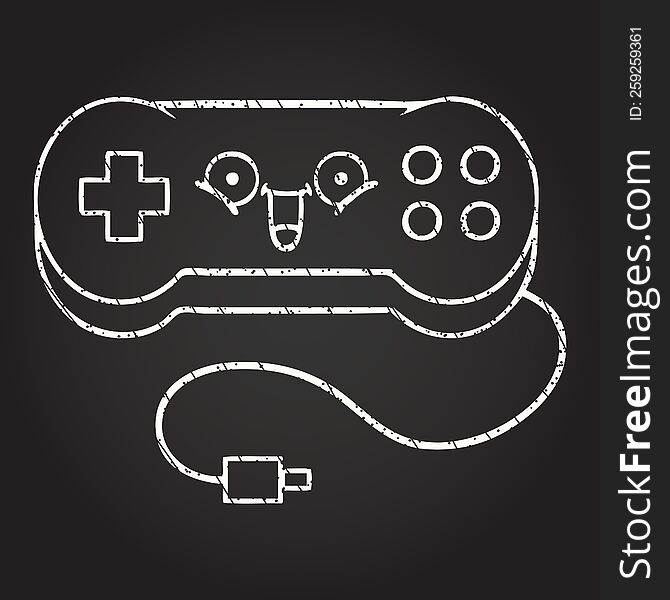 Game Controller Chalk Drawing