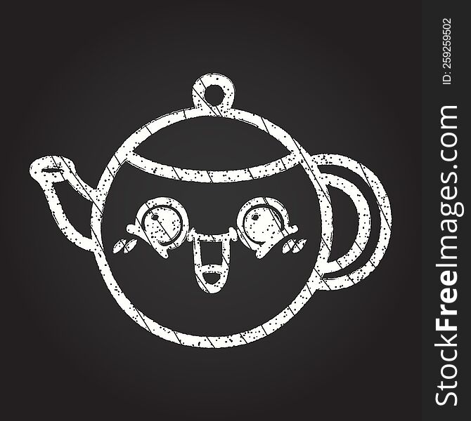 Happy Teapot Chalk Drawing