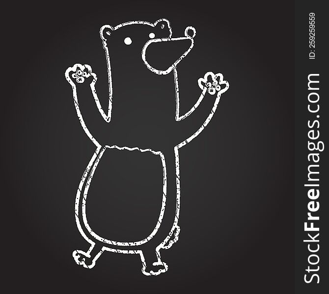 Dancing Bear Chalk Drawing