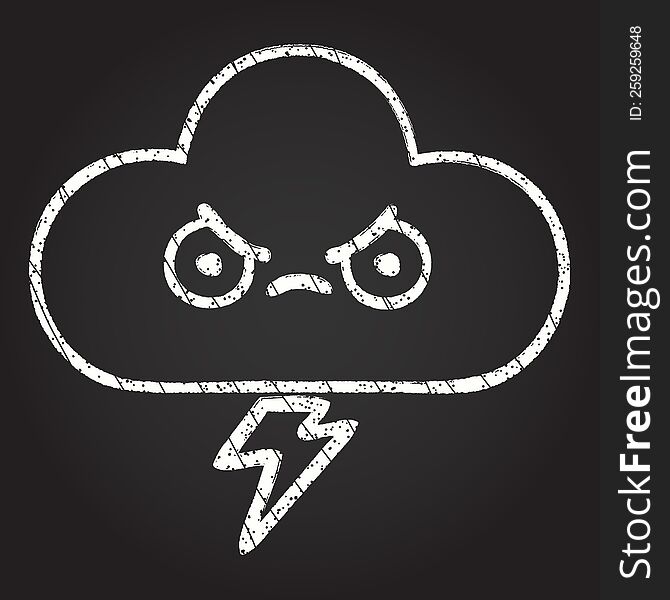 Angry Stormcloud Chalk Drawing