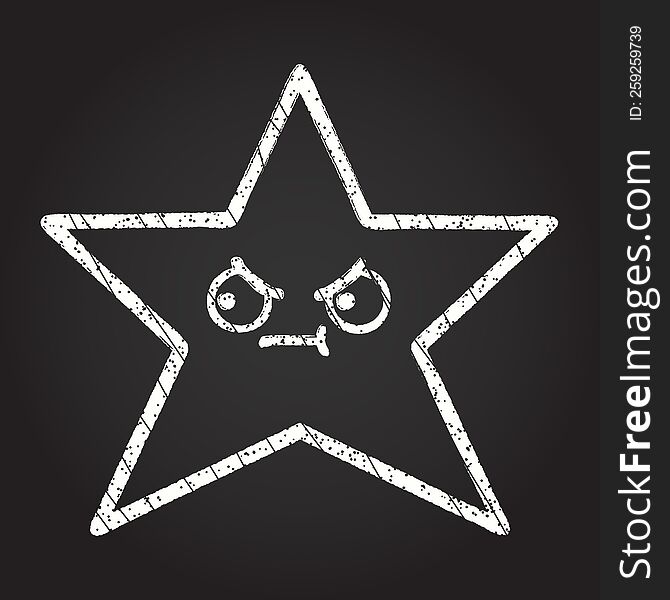Annoyed Star Chalk Drawing