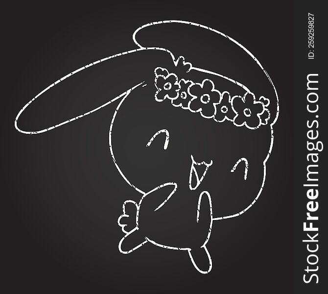 Happy Bunny Chalk Drawing