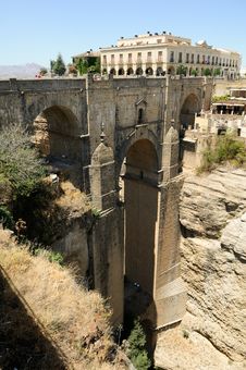 New Bridge In Ronda In Málaga, Andalusia, Spain Royalty Free Stock Image New Bridge In Ronda In Málaga, Andalusia, Spain Royalty Free Stock Image