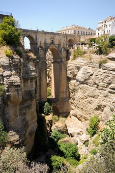 New Bridge In Ronda In Málaga, Andalusia, Spain Royalty Free Stock Images New Bridge In Ronda In Málaga, Andalusia, Spain Royalty Free Stock Images