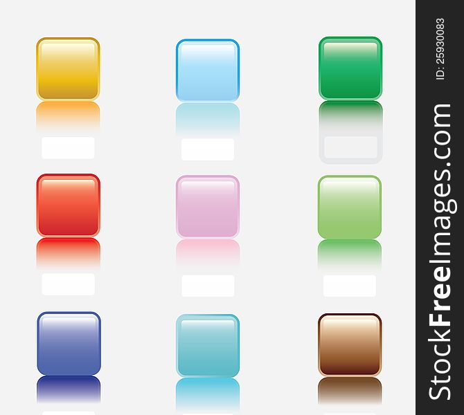 Colorful buttons on white background