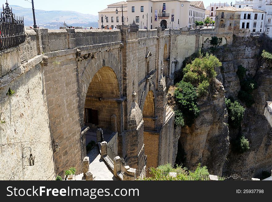 New bridge in Ronda, one of the famous white villages in MÃ¡laga, Andalusia, Spain. New bridge in Ronda, one of the famous white villages in MÃ¡laga, Andalusia, Spain