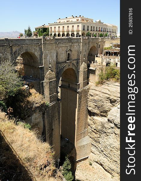 New bridge in Ronda, one of the famous white villages in Málaga, Andalusia, Spain. New bridge in Ronda, one of the famous white villages in Málaga, Andalusia, Spain