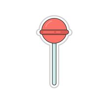 Lollipop Sticker. Cartoon Illustration Of Lollipop That Can Be Used For Sticker. Stock Photo